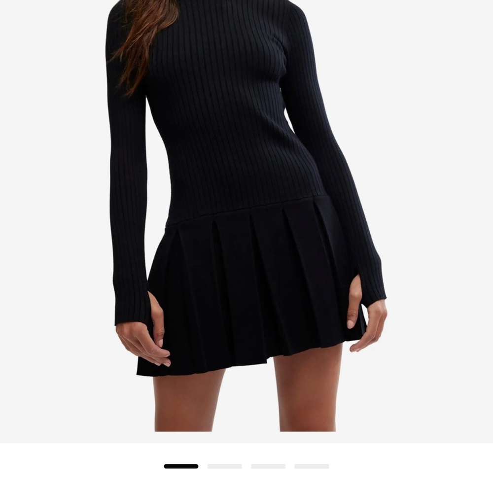 Elegant Black Ribbed Dress